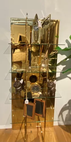 By Kohler  Cabinet Manville 80x35x200cm glossy Gold Clear Glass (202390)