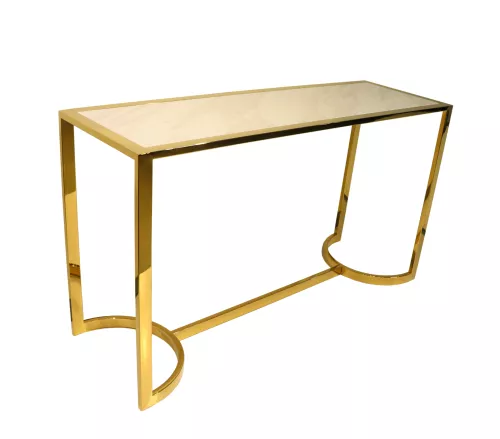  Console Table gold Manley 140x45x78cm faux Marble White