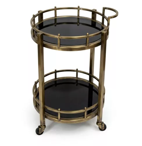  Bar Trolley Damari 50x50x78cm With Black Glass