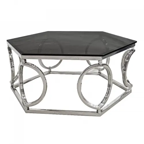By Kohler  Coffee Table 99x99x40cm With Black Glass (105257)