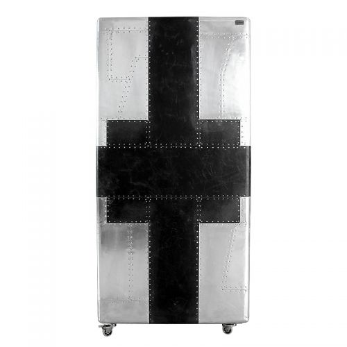By Kohler  Airplane Wine Cabinet Sussex 86x80x177cm with black leather (102319)
