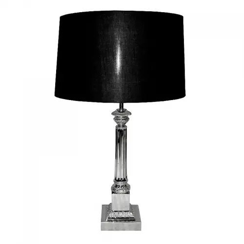 By Kohler  Table Lamp 18x18x67cm With Black Shade silver classic (112585)