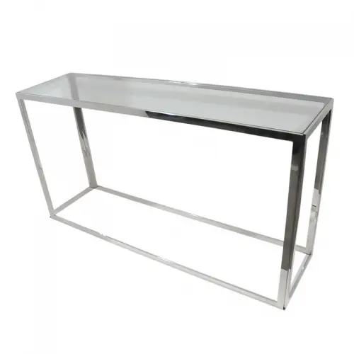 By Kohler  Table Allan 150x40x78cm Clear Glass silver (110828)