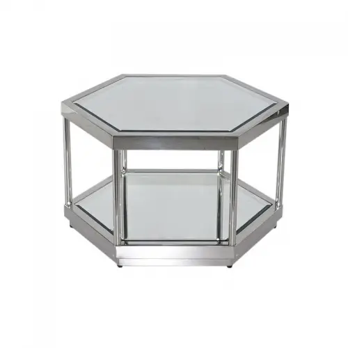 By Kohler  Coffeetable Finnley 60x52x36cm silver hexagoon (113449)