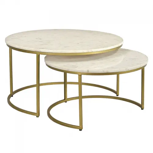 By Kohler  Coffee Table Ashley 77x77x42cm Stone Top (Set of 2) (114329)