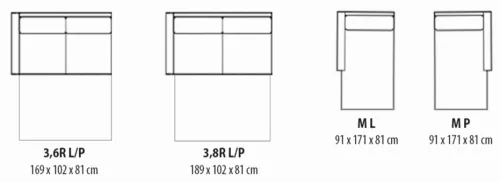 By Kohler  Como Corner Sofa with Bed (180x198cm) (202278)